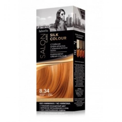 Стойкая крем-краска для волос «Шелковое окрашивание» без аммиака Faberlic тон Натуральный блонд 8.0